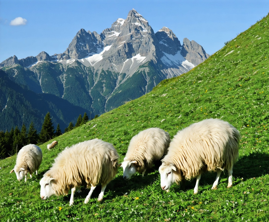 Ovce na lúke pod Tatrami