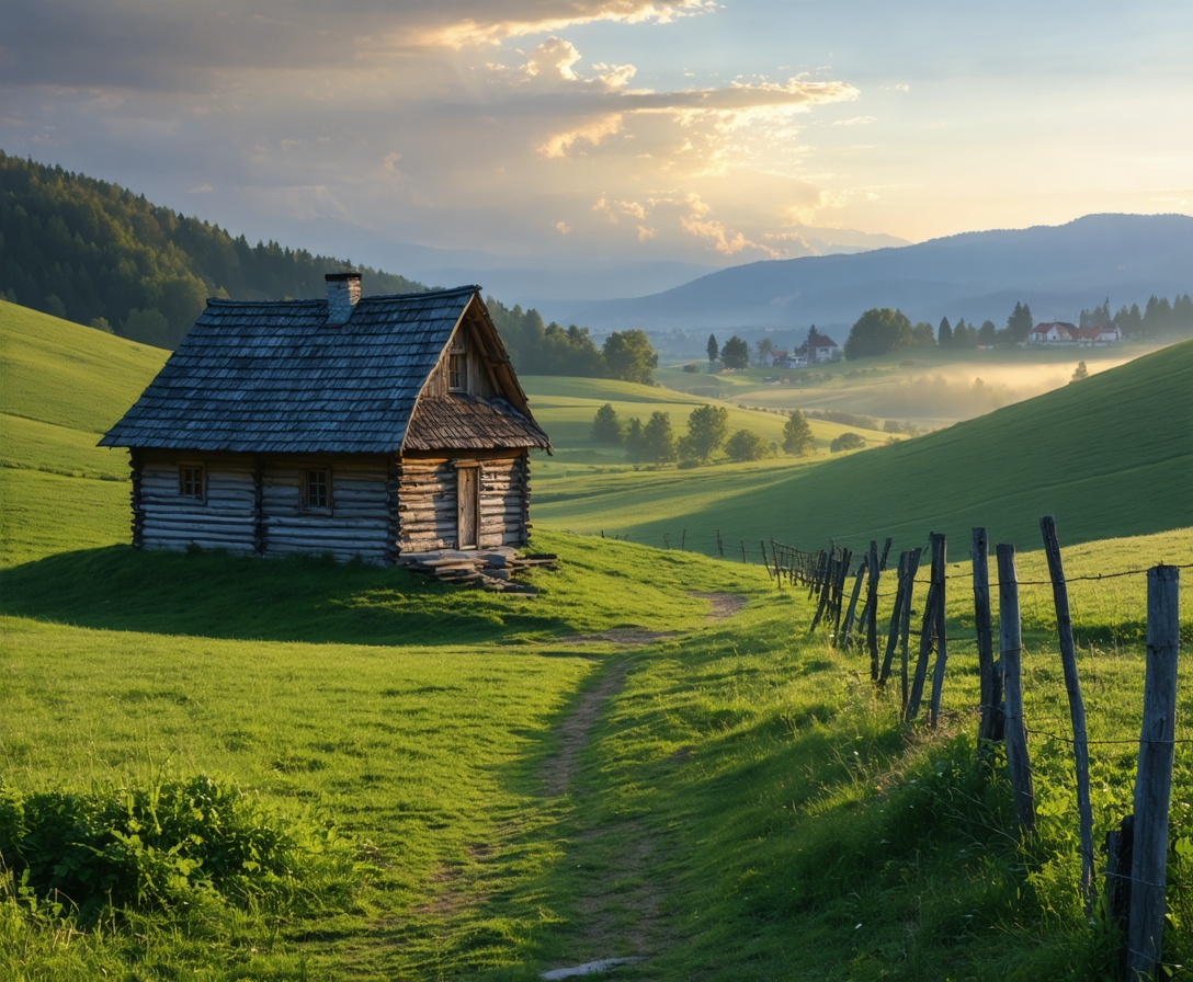 Tradičná slovenská drevenica v horách